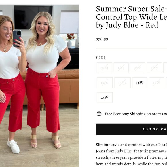 Women's Red Jeans Judy blue 13/31 - Picture 1 of 7